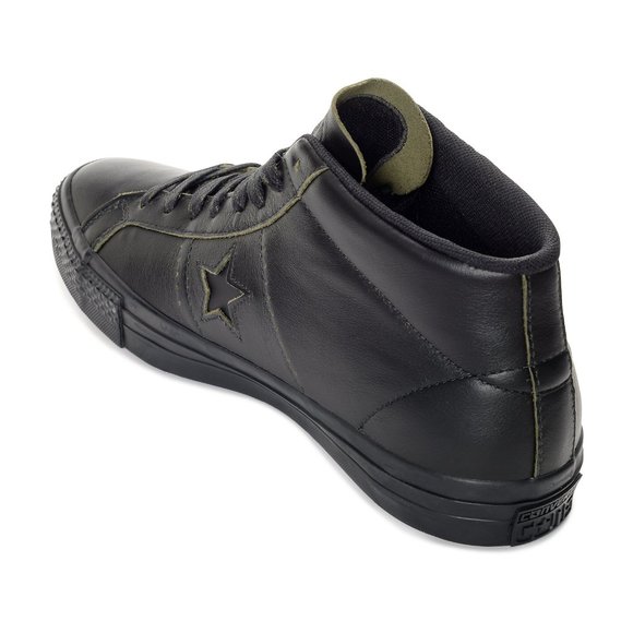 NIB Converse One Star Pro Mid Rub Off Leather Black 155518C - Picture 2 of 12